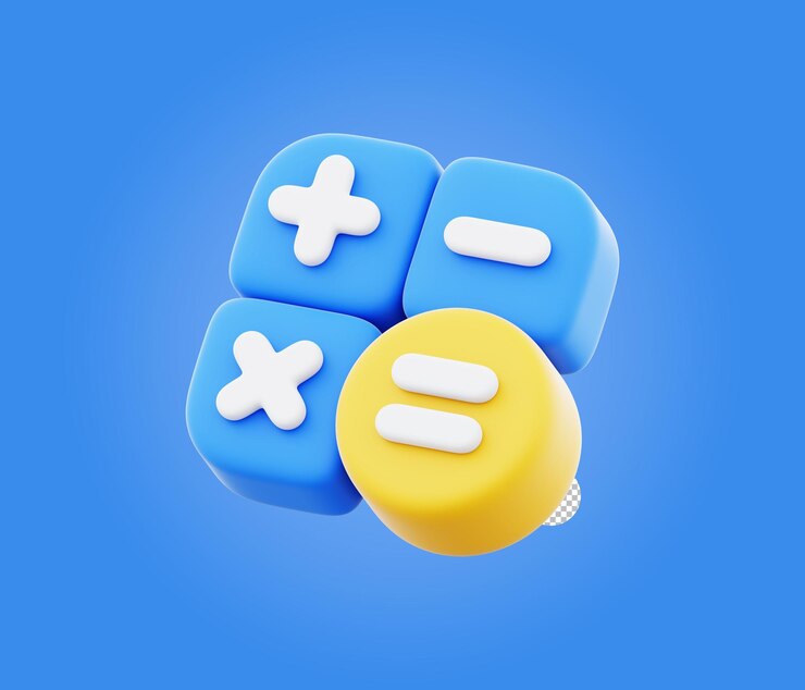 Calculator icon illustration on transparent background Education concept