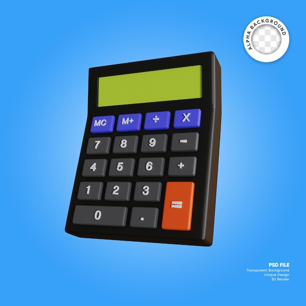 Calculatrice élément 3d De Papeterie