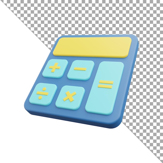 Calculatrice d'icône d'illustration de rendu 3D