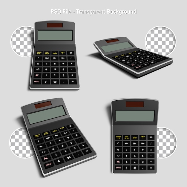 PSD calculatrice réaliste de rendu 3d