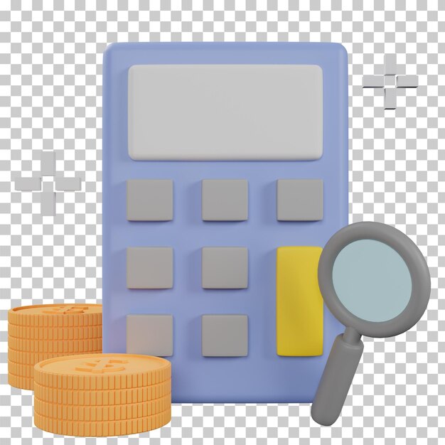 PSD calculatrice stationnaire de rendu 3d isolée