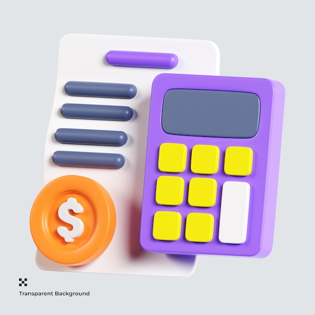 cálculo de orçamento ícone 3D