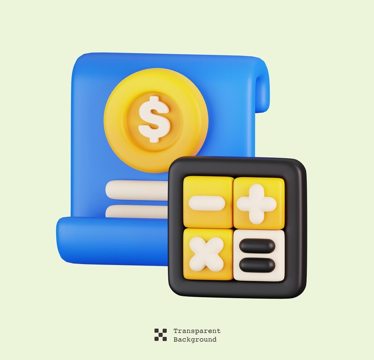 PSD cálculo financiero aislado concepto de icono de negocios y finanzas ilustración de renderizado 3d