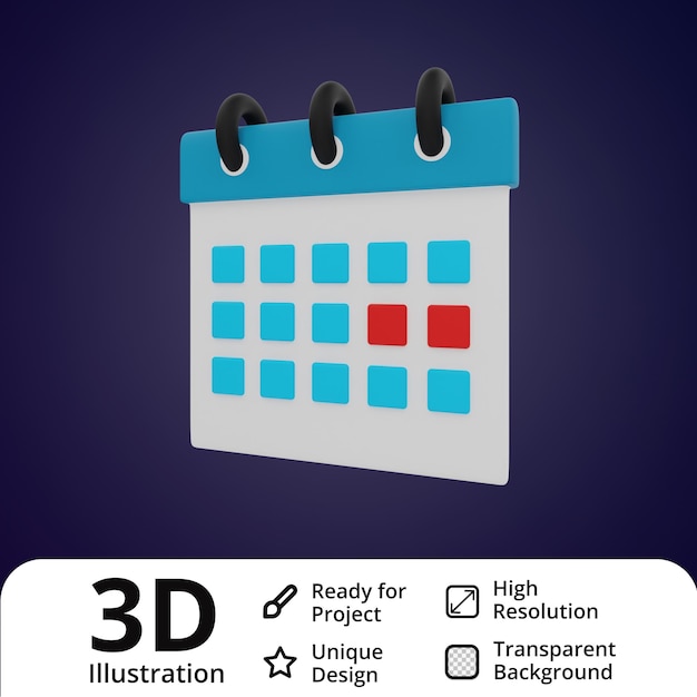 Calendar 3d illustration
