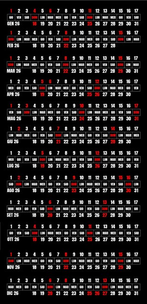 Calendar for 2024 with highlighted dates