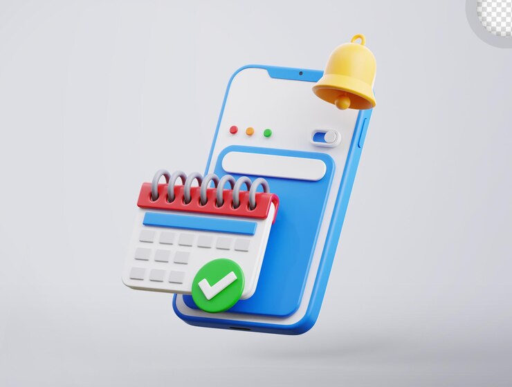 Calendar Smartphone 3D icon Illustration