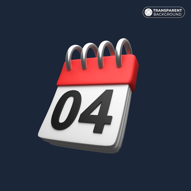 un calendario con el 04 en el render