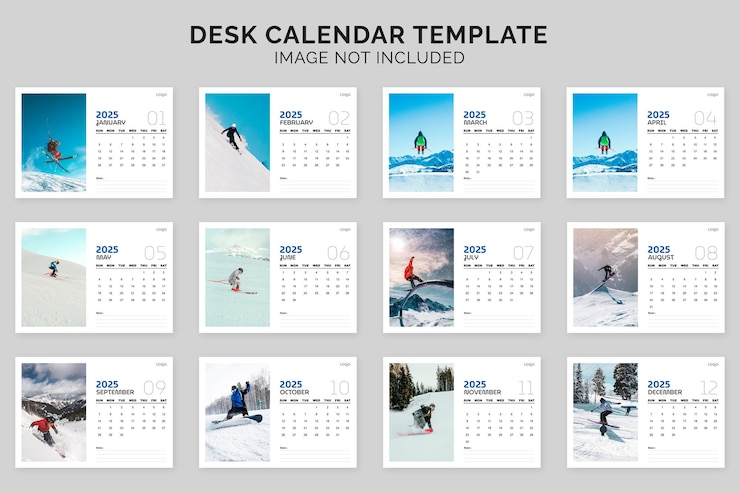 PSD calendario 2025 plantilla de escritorio psd