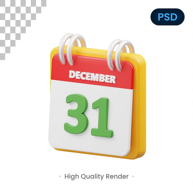 Calendário 3d ícone premium psd