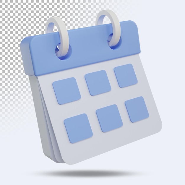 PSD calendário 3d. ilustração tridimensional render.