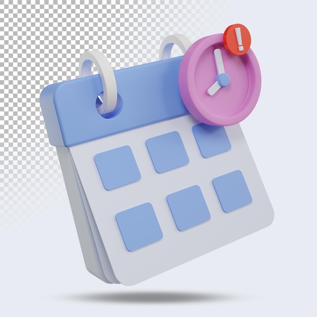 PSD calendário 3d. ilustração tridimensional render.