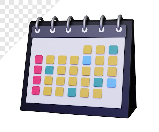 Calendario 3d para la organización