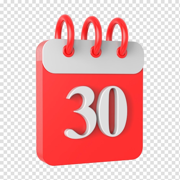 calendario 3d render aislado