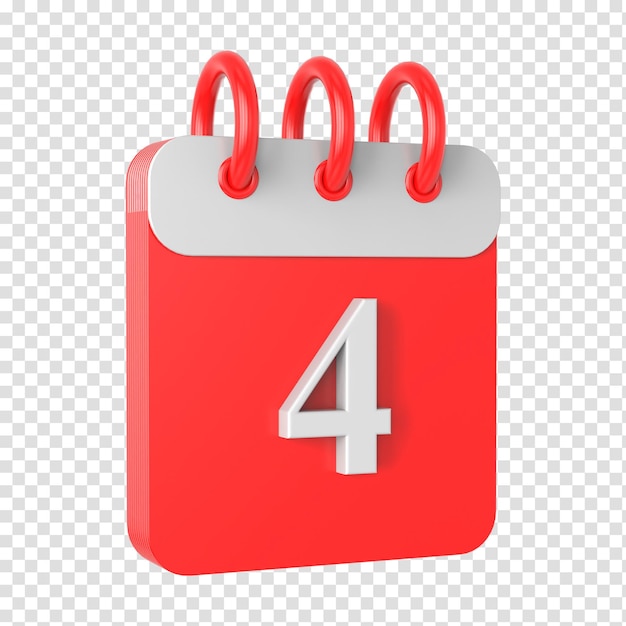 calendario 3d render aislado