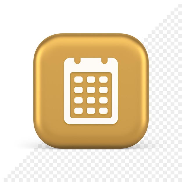 Calendario aplicación web botón diseño agenda reunión fecha límite gestión del tiempo 3d icono realista