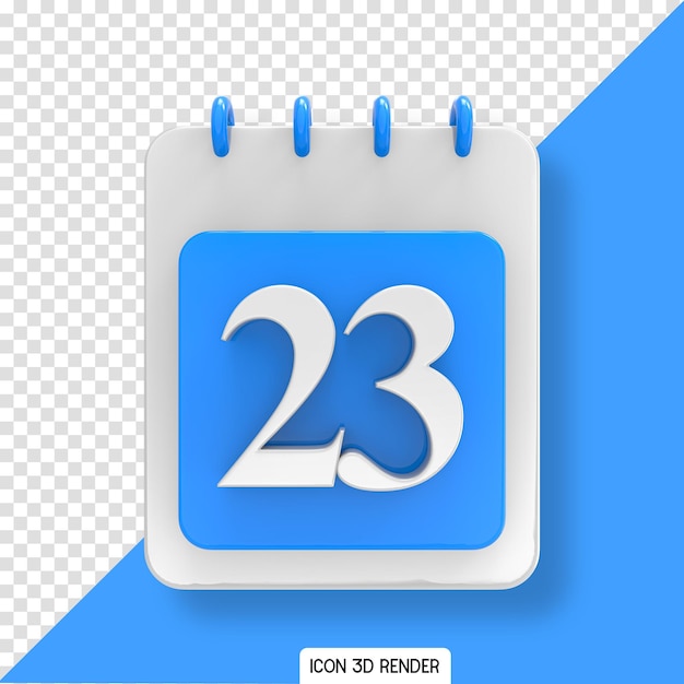 Calendario azul día icono 3d