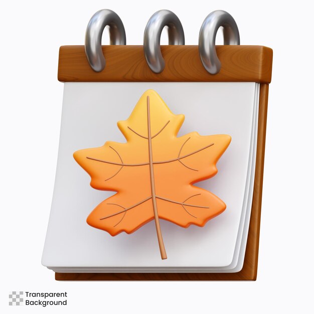 Calendario d'autunno Icone 3D Illustrazioni