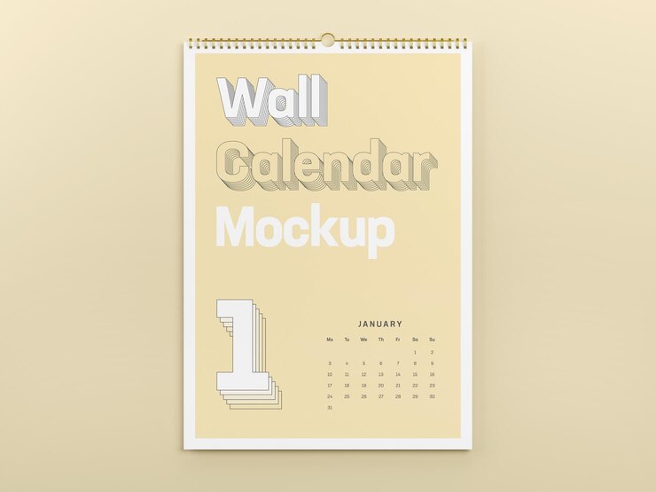 Calendario da parete mockup