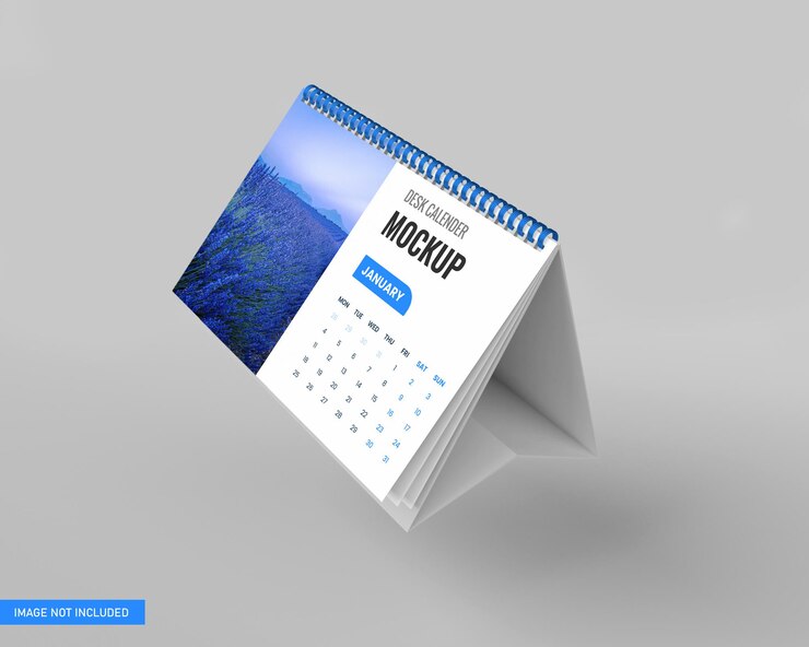 Calendario da tavolo mockup in rendering 3d