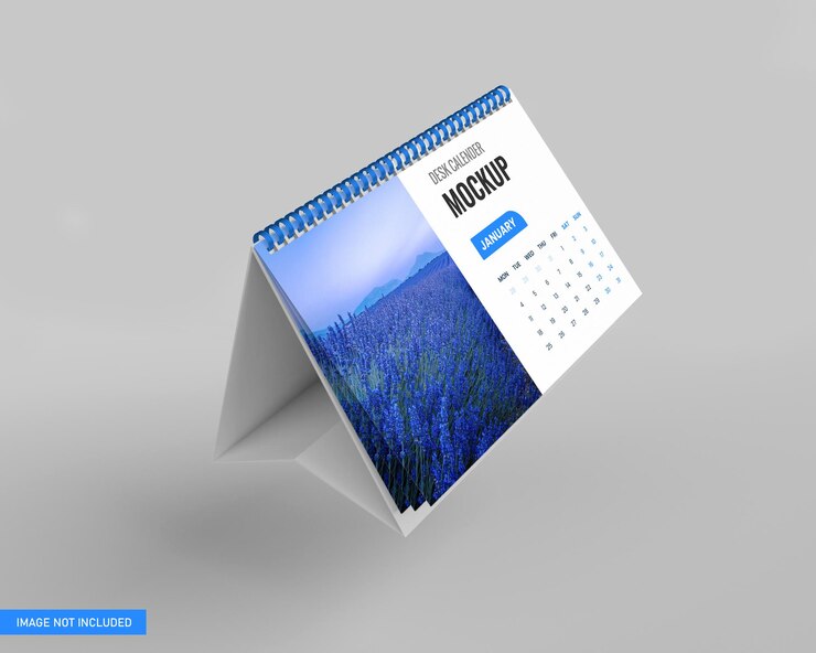 Calendario da tavolo mockup in rendering 3d