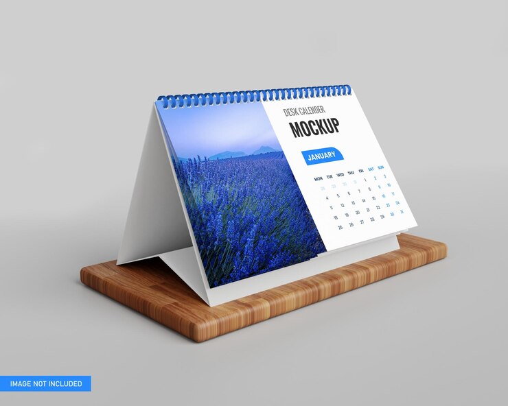 Calendario da tavolo mockup in rendering 3d