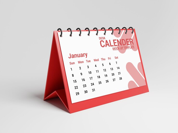 Calendario da tavolo Mockup PSD
