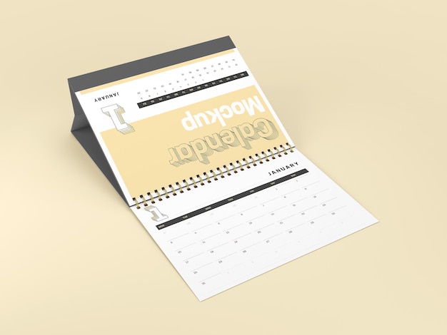 Calendario da tavolo Planner Mockup