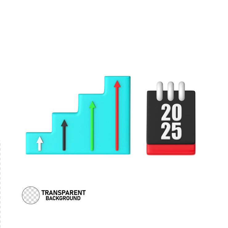 PSD calendário desk 3d ícone 2025 para baixo e baixo