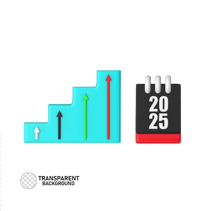 PSD calendário desk 3d ícone 2025 para baixo e baixo