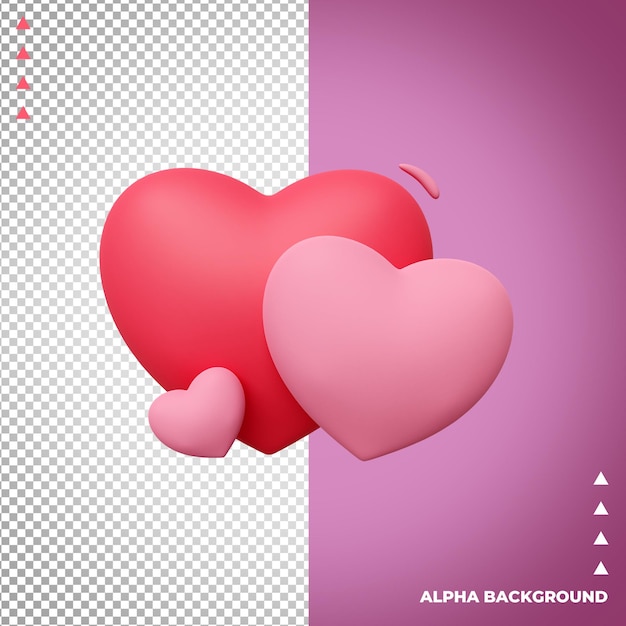 Calendario di San Valentino ad illustrazione 3D