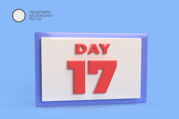 Un calendario con la fecha del día 17 en él