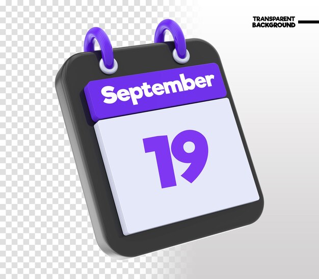 PSD el calendario del icono púrpura 3d