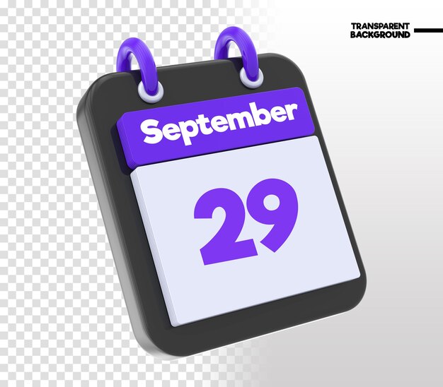 PSD el calendario del icono púrpura 3d