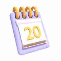 PSD calendario de iconos 3d