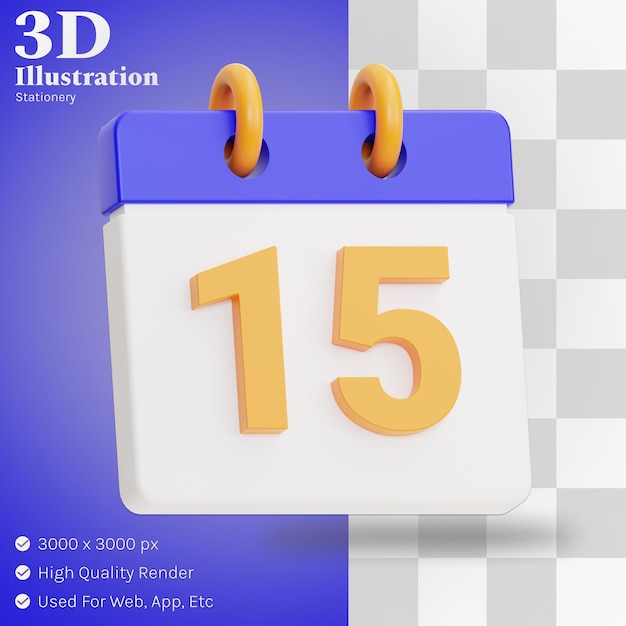 Calendario ilustración 3d