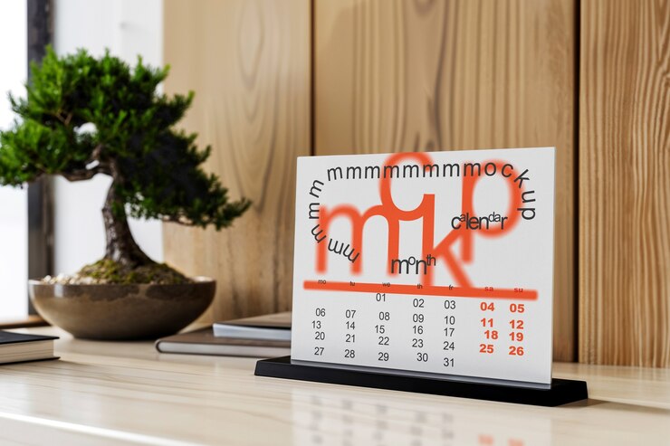 PSD calendario en el modelo de pared