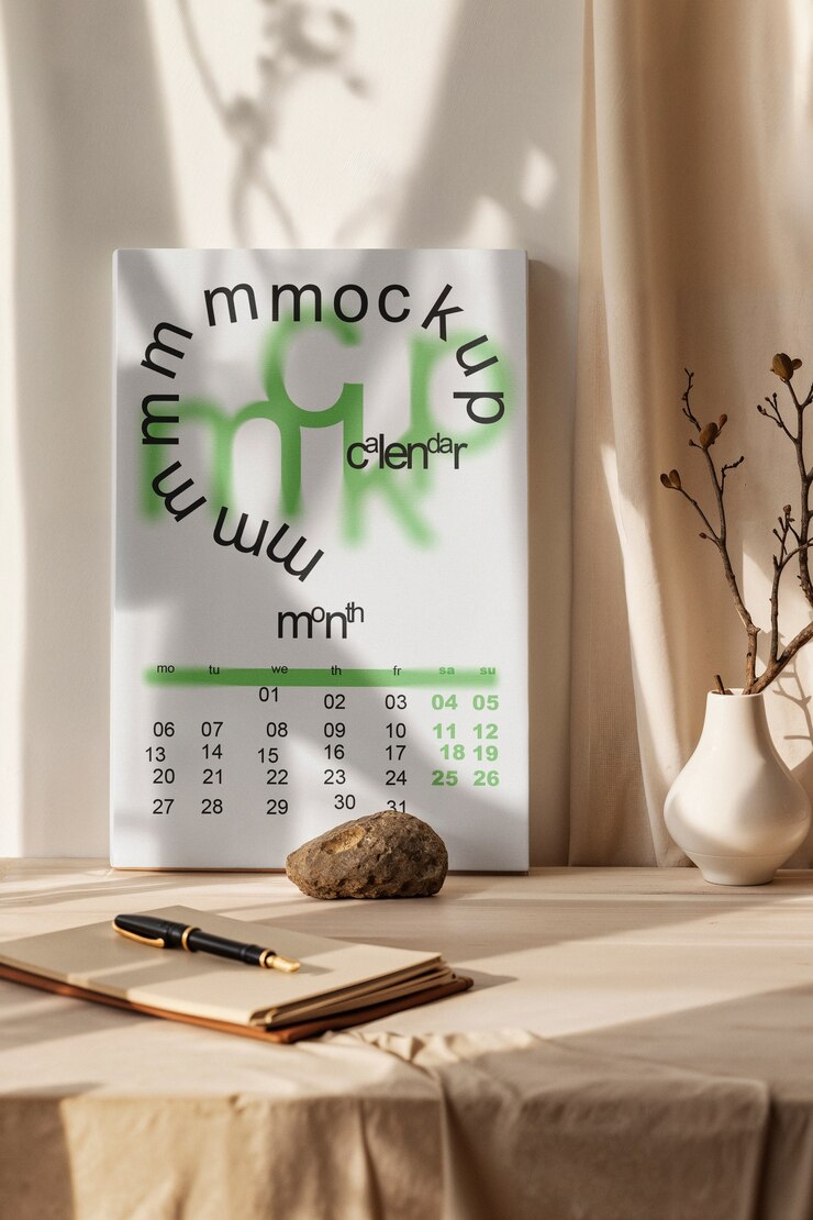 PSD calendario en el modelo de pared