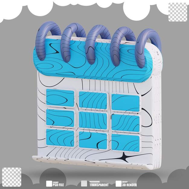 Calendario de negocios de ilustración 3d 3