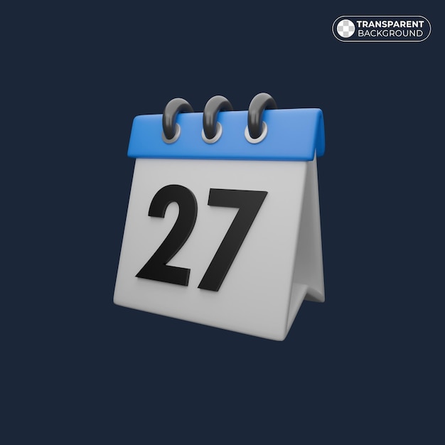 un calendario con el número 27 en él