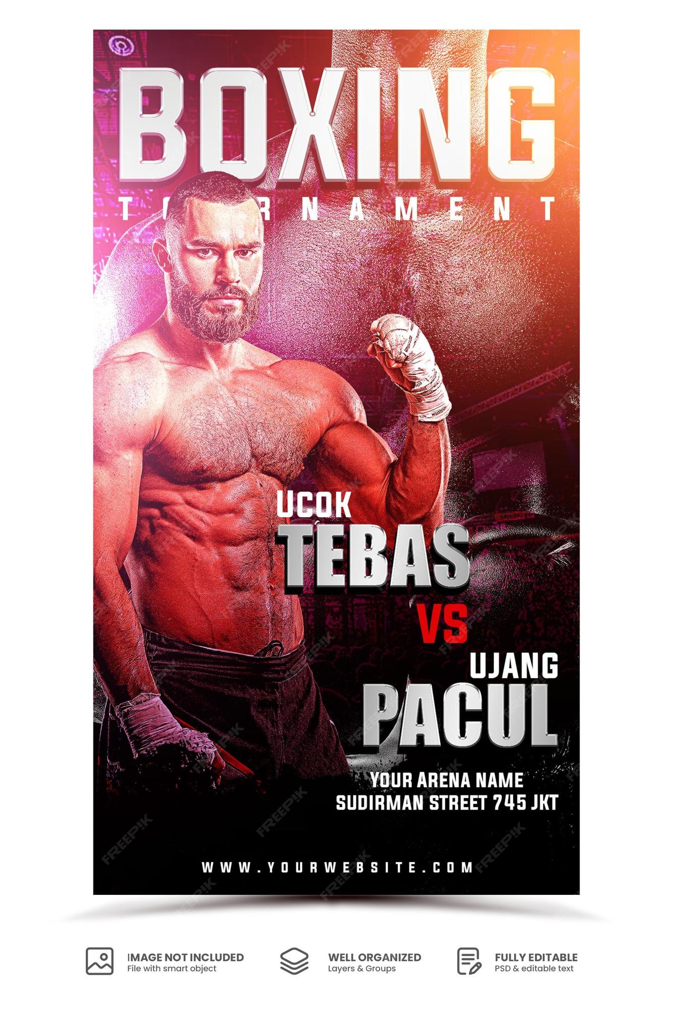 Calendario de peleas de boxeo plantilla de historia de instagram de
