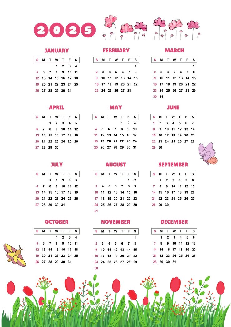PSD calendario per il nuovo anno 2025 moderni modelli di design annuale stampabili e creativi