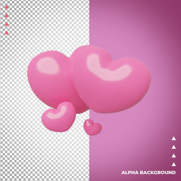 Calendario de San Valentín con ilustraciones en 3D