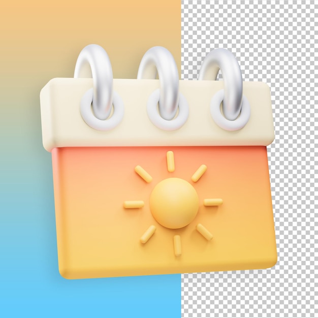 PSD un calendario con un sol en él