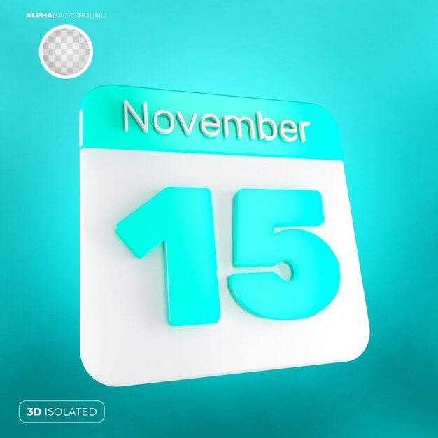 PSD calendrier 15 novembre 3d psd premium