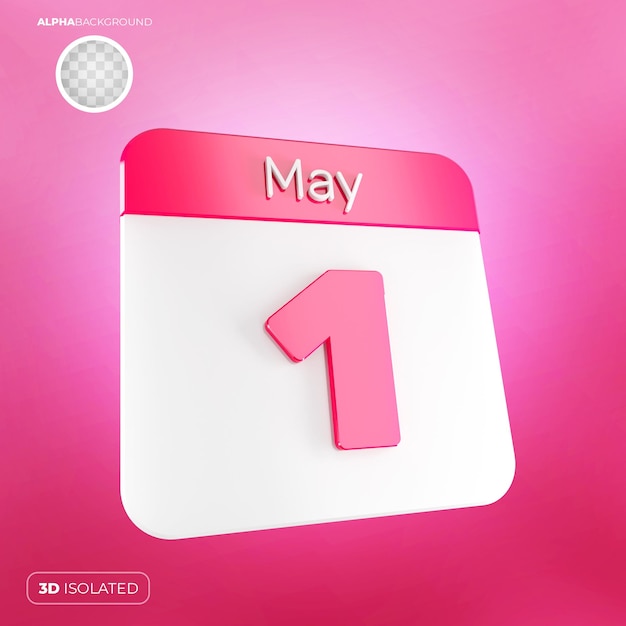 PSD calendrier 1er mai 3d psd premium