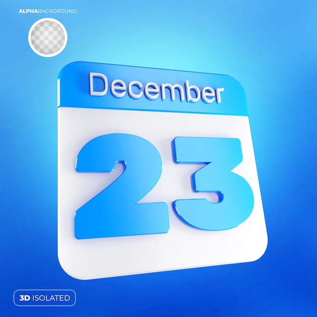PSD calendrier 23 décembre 3d psd premium