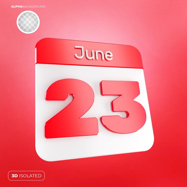 PSD calendrier 23 juin 3d psd premium