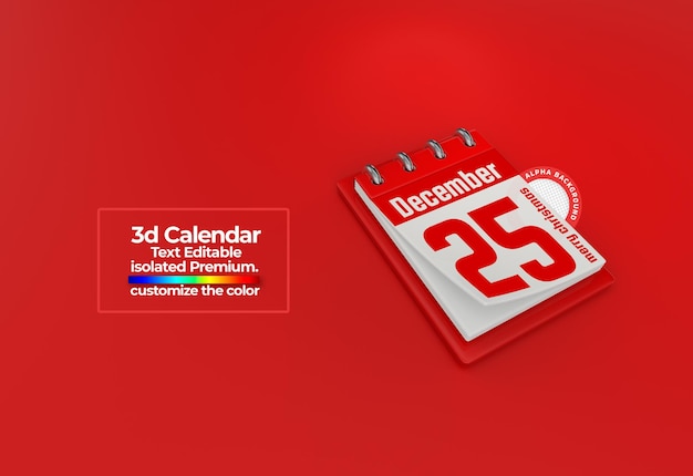 Calendrier 3d Pour Les Dates Commémoratives Psd Premium