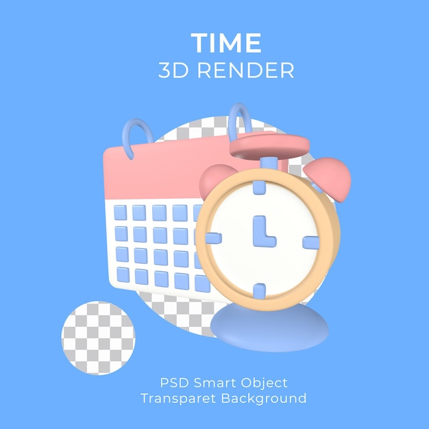 PSD calendrier 3d simple et réveil