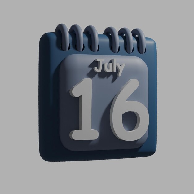 Un Calendrier Bleu Avec La Date Du 16 Juillet Dessus